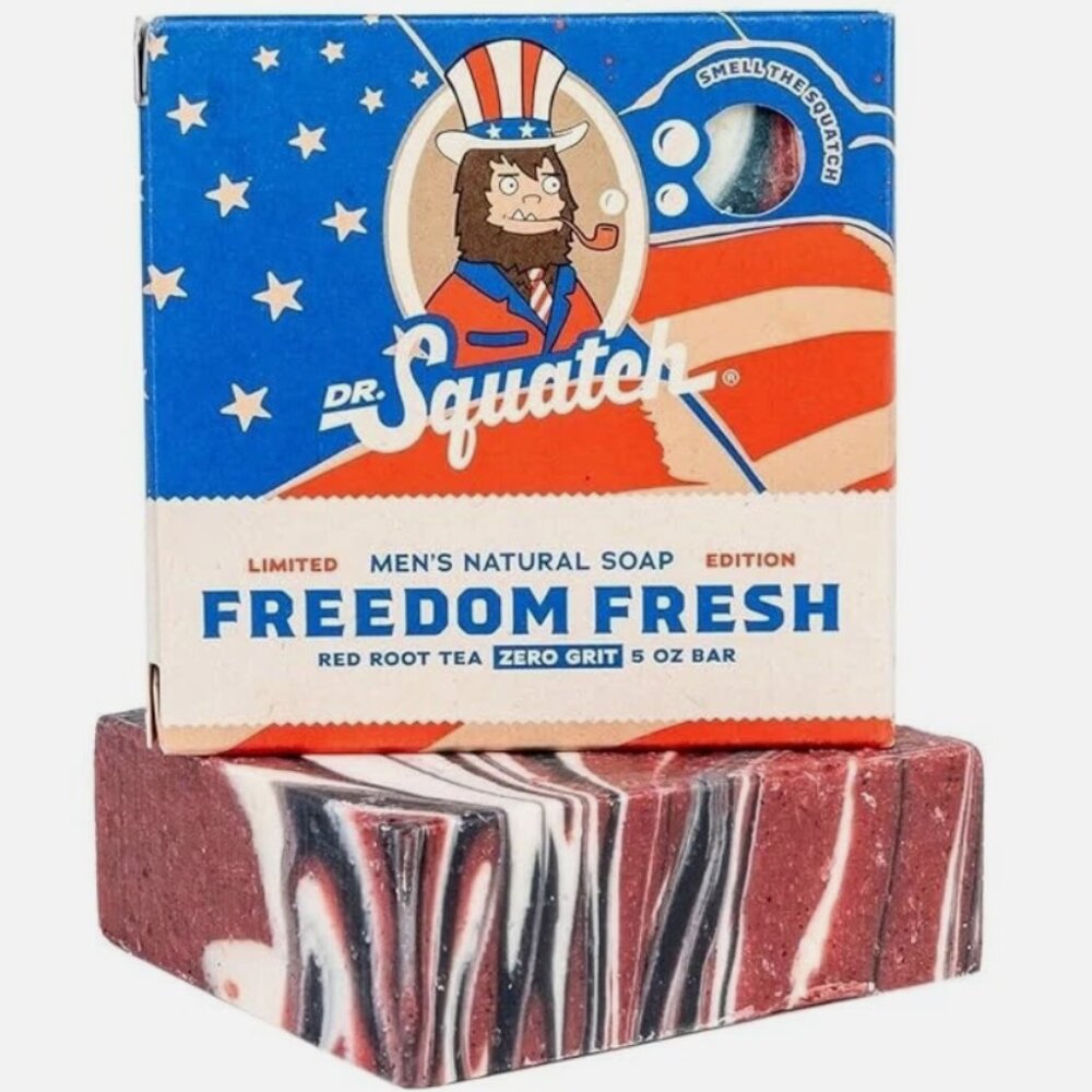 Lot of 5 - Dr. Squatch Freedom Fresh Limited Edition 5 oz Bar Mens Natural Soap